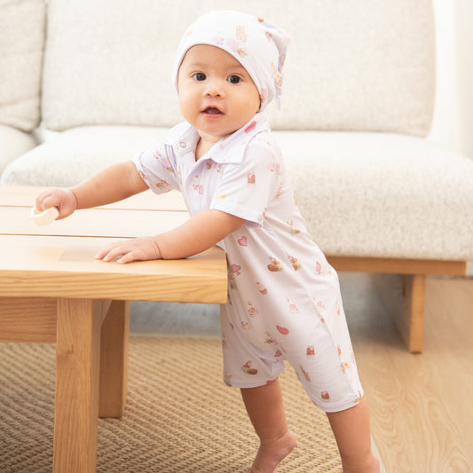 Collared Romper - Lavender